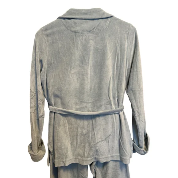 Lalide à Paris Claire Lounge Set Pajamas Size Medium Blue Terry Cloth Velour